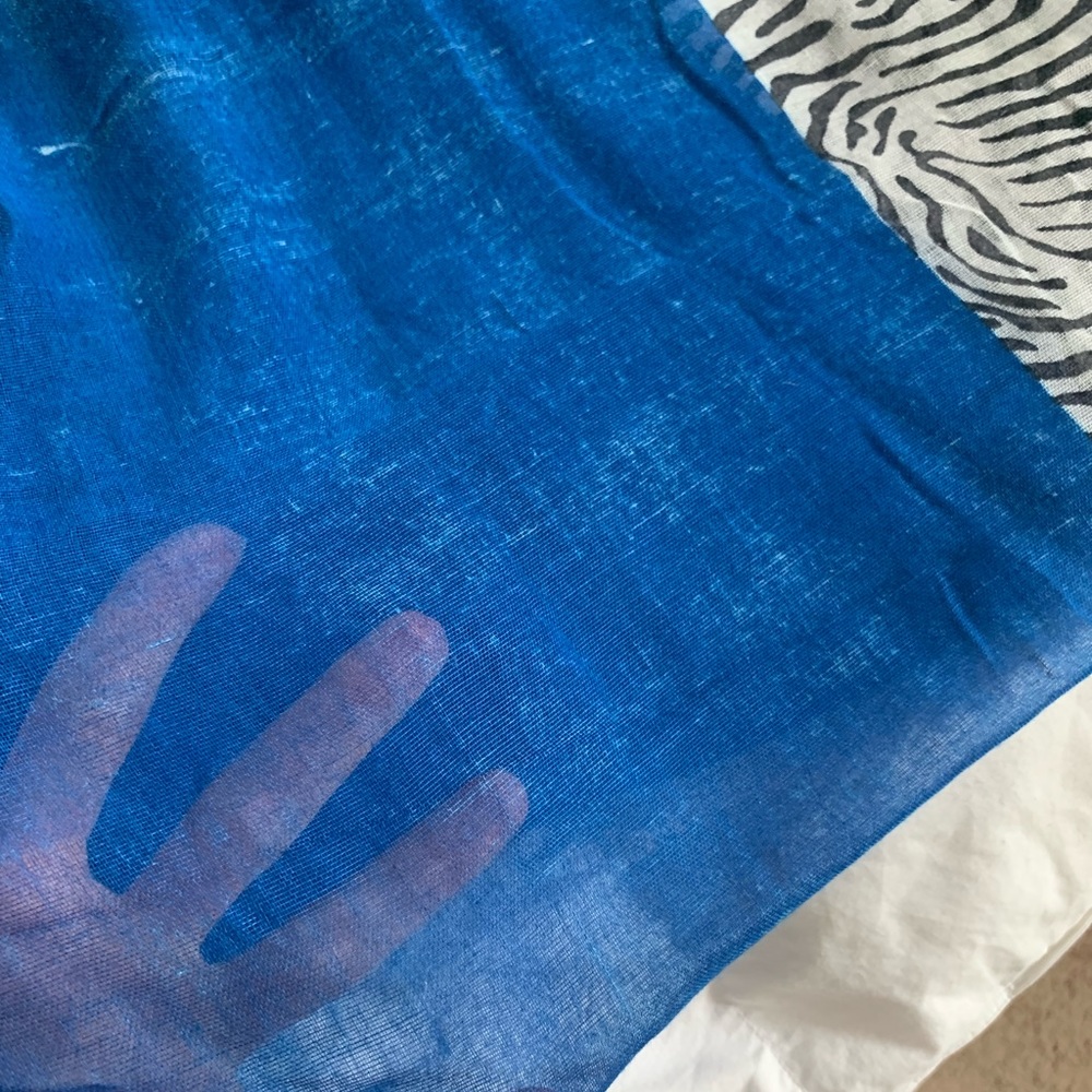 Zebra and Royal Blue Infinity Scarf